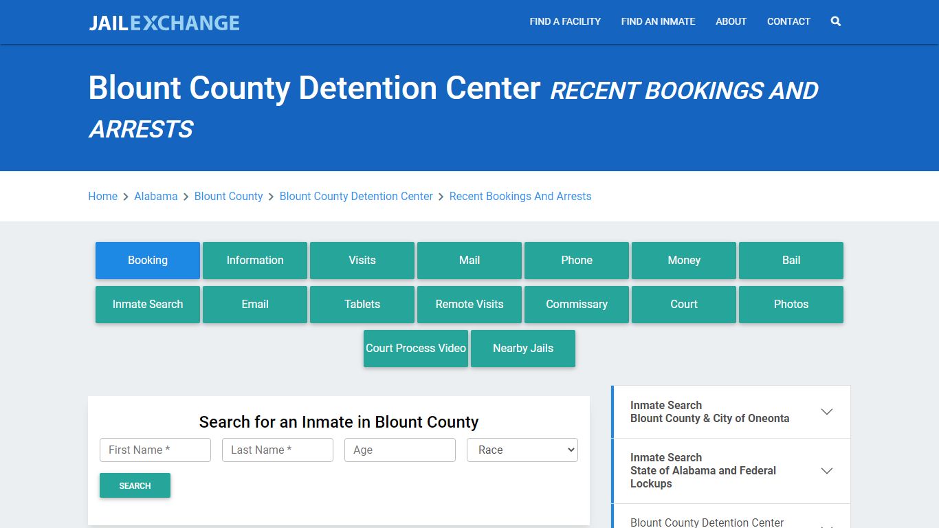 Blount County Detention Center Recent Bookings And Arrests - Jail Exchange