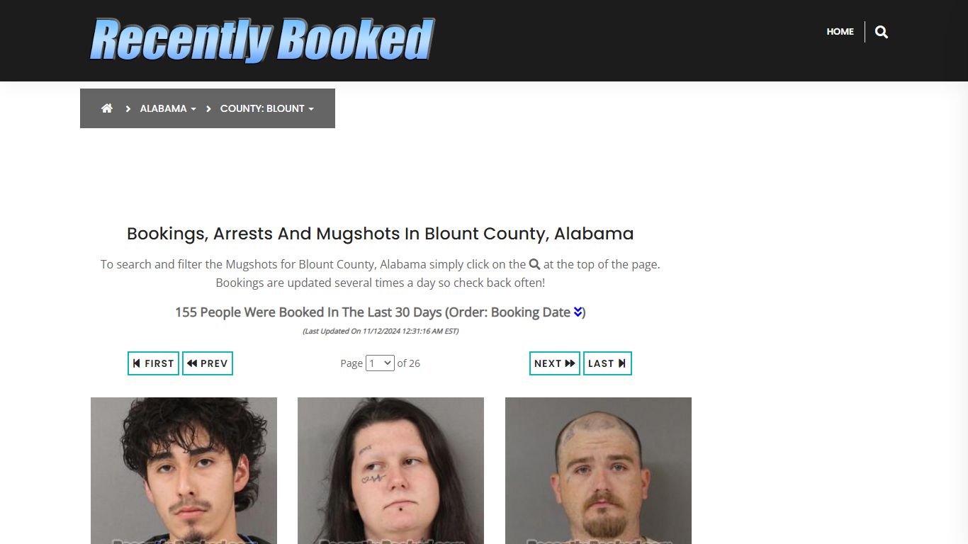 Bookings, Arrests and Mugshots in Blount County, Alabama - Recently Booked